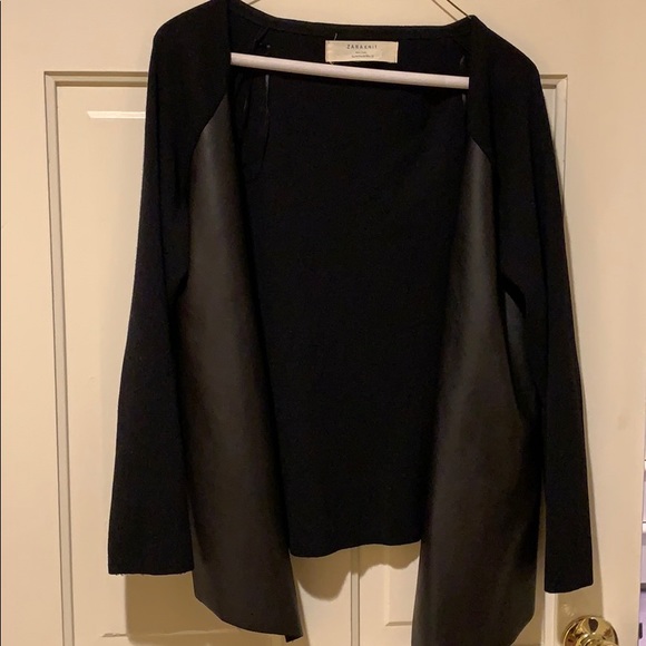 Zara Knit Cardigan with Leather details - Picture 5 of 8